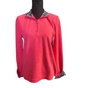 Orvis Sandy Point Pullover 1/4 Zip Coral Pink Women’s Small S Lightweight Cozy